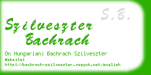 szilveszter bachrach business card